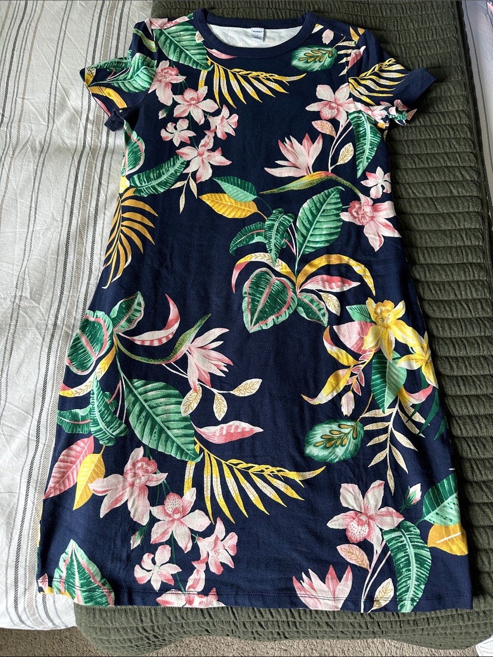 Old Navy Navy Tropical Floral Mini Dress